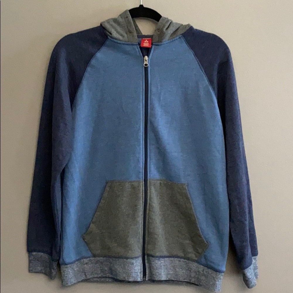 Arizona Boys Blue/Grey Zip-Up Hooded Jacket